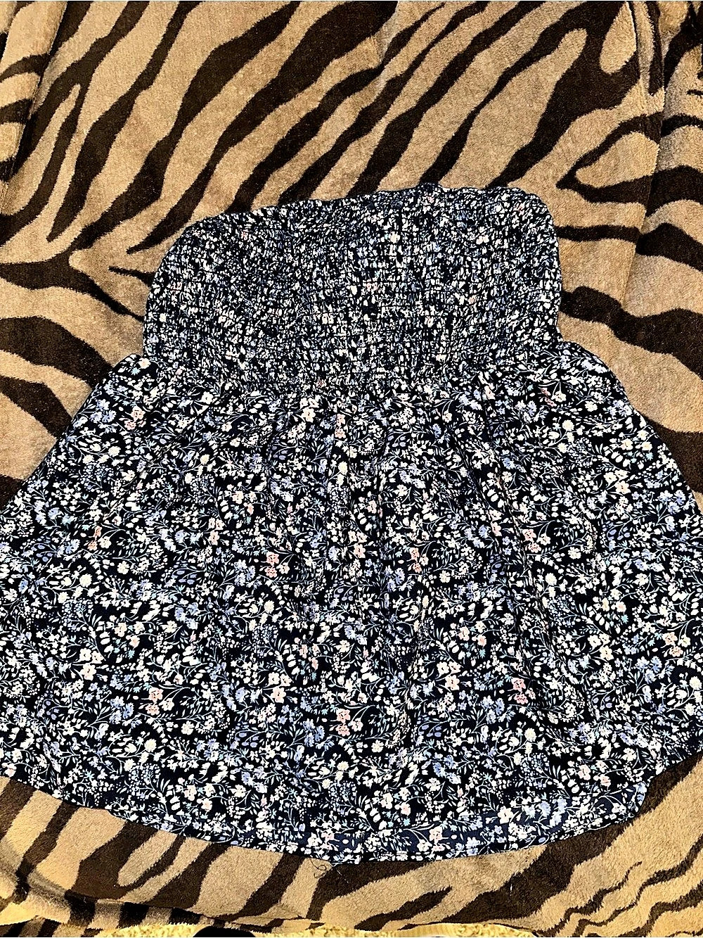 Torrid Smocked Tube Top Floral Blue & Pink Size 0